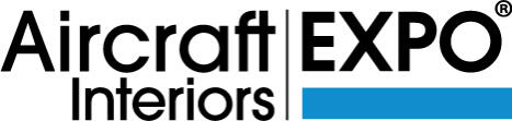 Event logo Aircraft Interiors Expo logo with black text and a blue underline